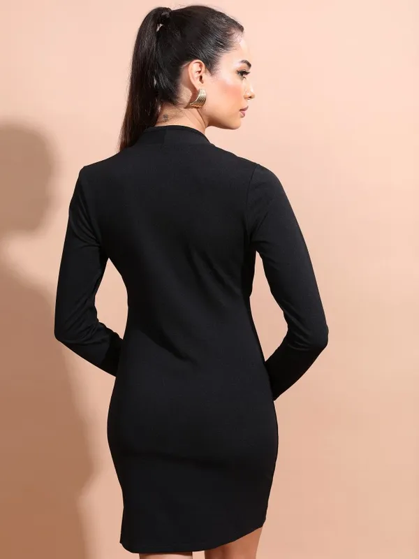 Tokyo Talkies Women Black Solid Bodycon Dress