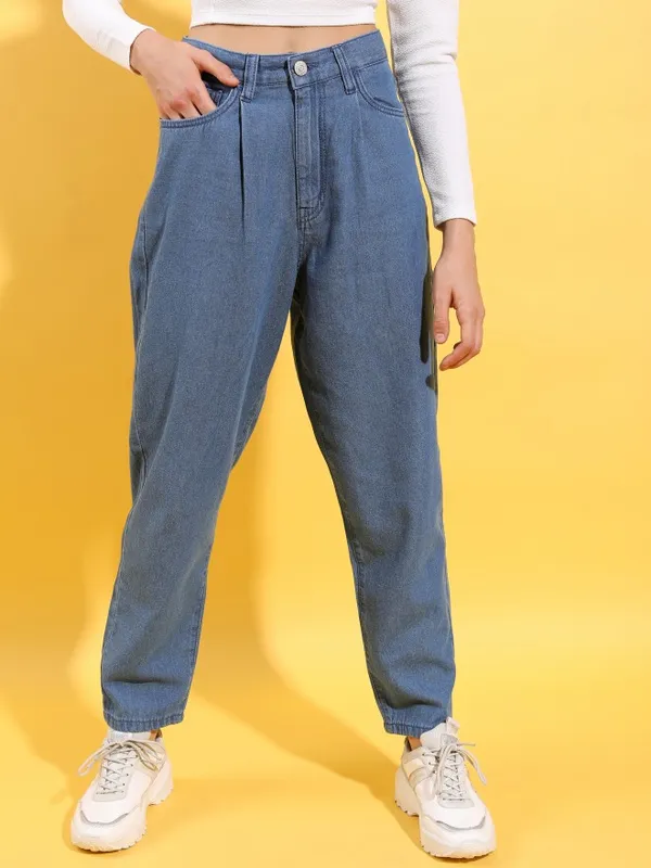  Tokyo Talkies Women Blue Tapered Fit Clean Look Jeans