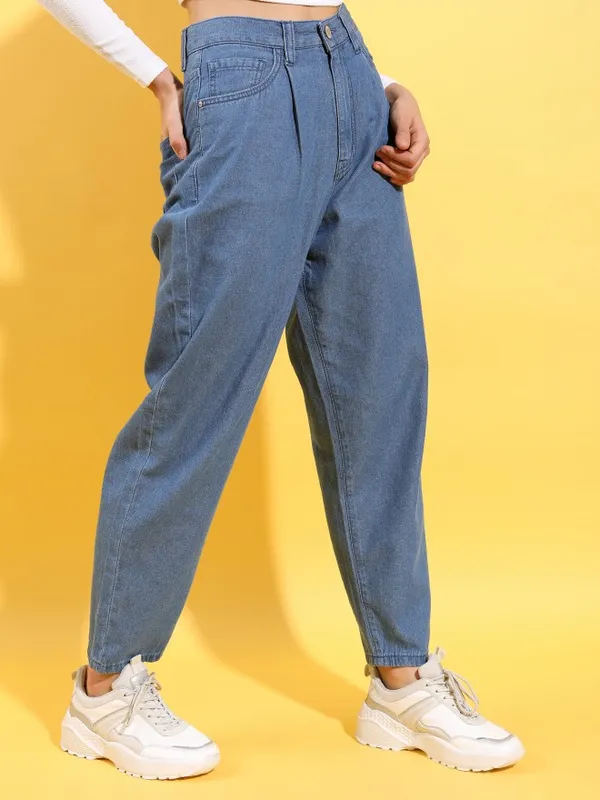  Tokyo Talkies Women Blue Tapered Fit Clean Look Jeans