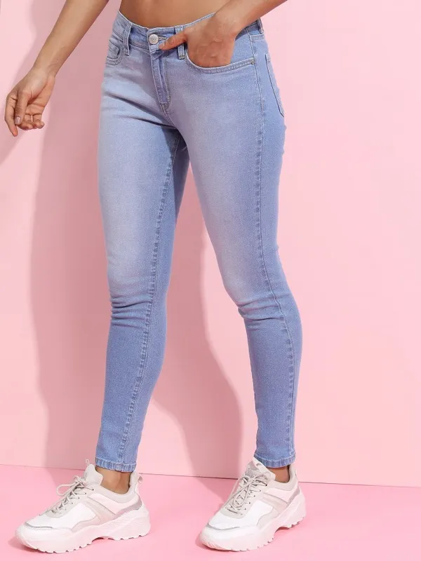 Tokyo Talkies Women Blue Skinny Fit Stretchable Jeans