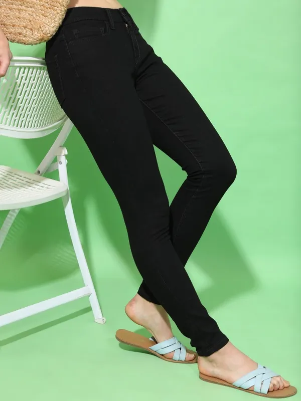  Tokyo Talkies Women Black Skinny Fit Clean Look Jeans