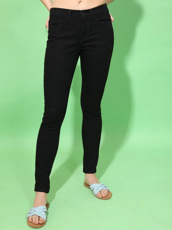  Tokyo Talkies Women Black Skinny Fit Clean Look Jeans