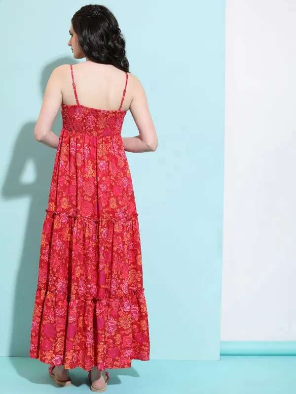  Tokyo Talkies Women Red Printed A-Line Dresses