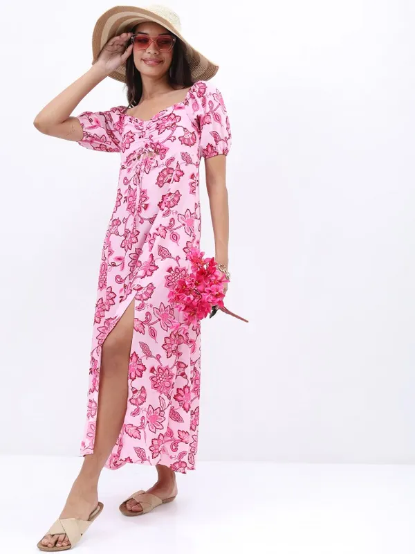  Tokyo Talkies Women White Printed Maxi Dresses