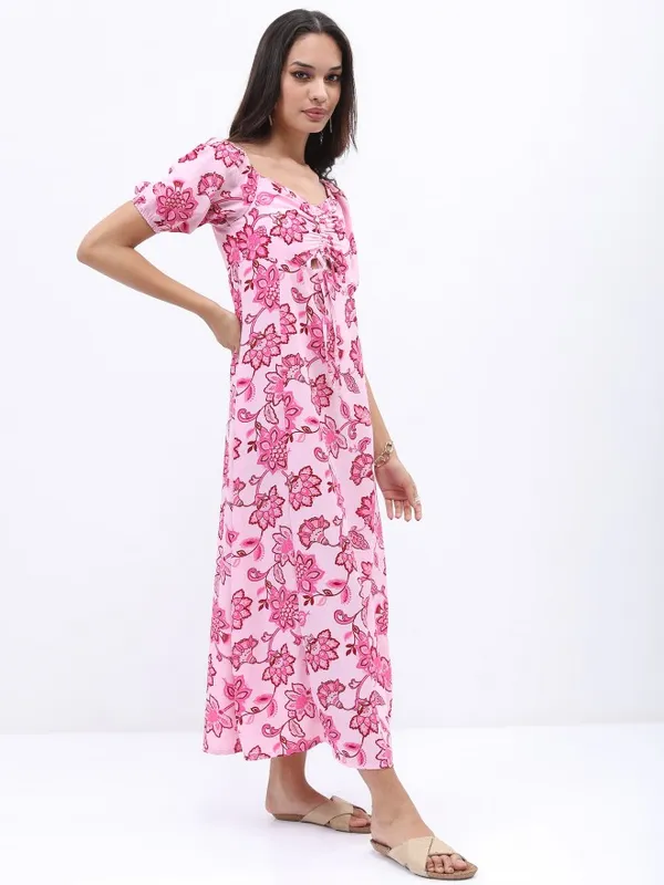  Tokyo Talkies Women White Printed Maxi Dresses