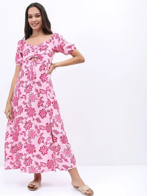  Tokyo Talkies Women White Printed Maxi Dresses
