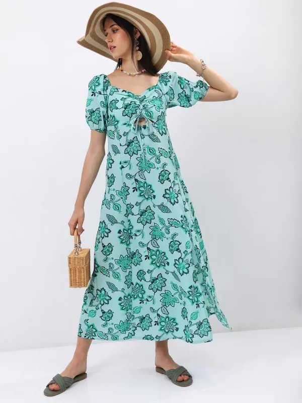  Tokyo Talkies Women Green Printed Maxi Dresses