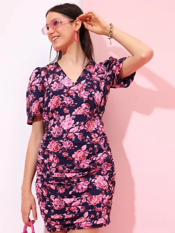 Tokyo Talkies Women Pink Printed Sheath Dress