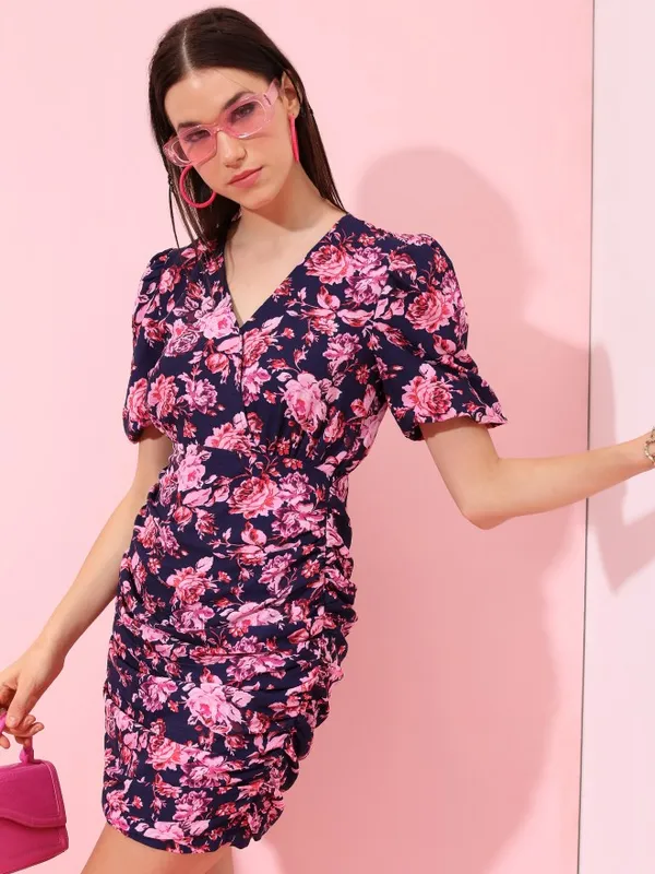 Tokyo Talkies Women Pink Printed Sheath Dress