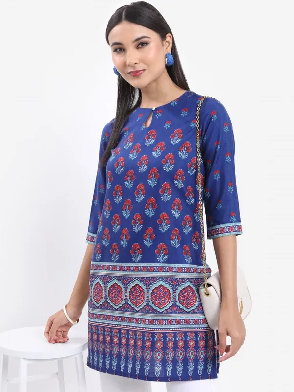 Vishudh Women Blue Printed Tunic