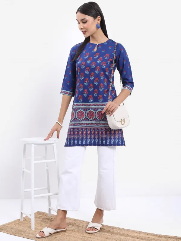 Vishudh Women Blue Printed Tunic