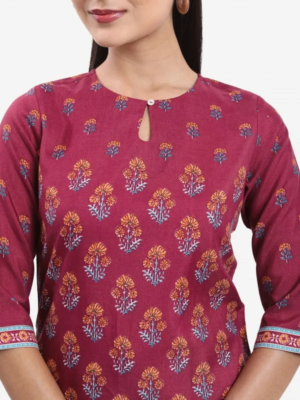Vishudh Women Maroon Printed Tunic