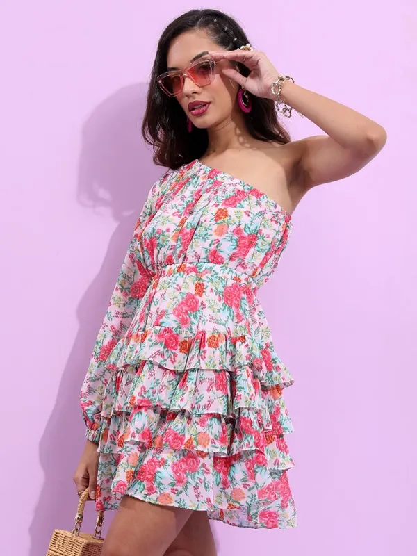  Tokyo Talkies Women Pink Printed Fit And Flare Dresses