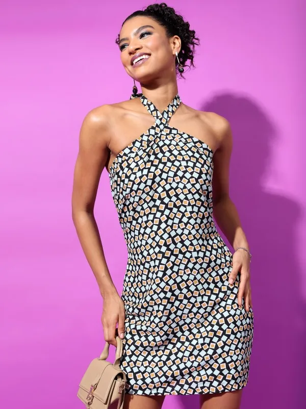 Tokyo Talkies Women Green Printed Sheath Dress