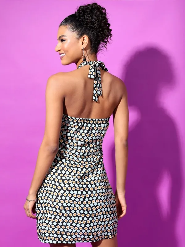 Tokyo Talkies Women Green Printed Sheath Dress