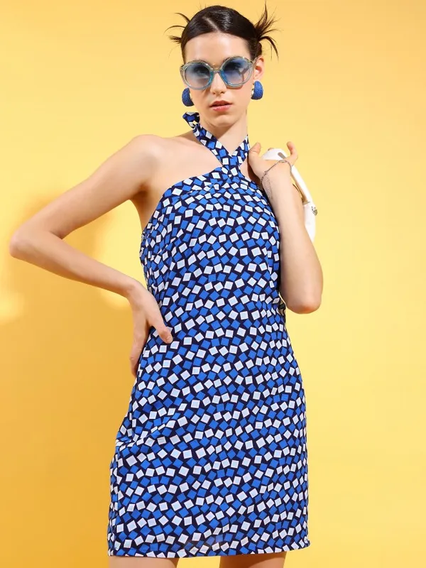  Tokyo Talkies Women Navy Blue Printed Sheath Dresses