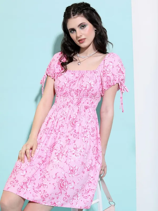 Printed A-Line Dress