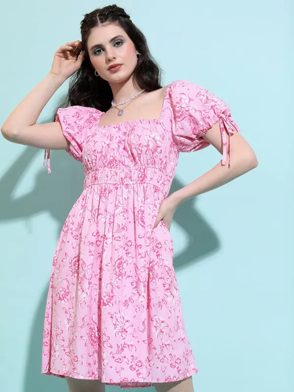 Printed A-Line Dress