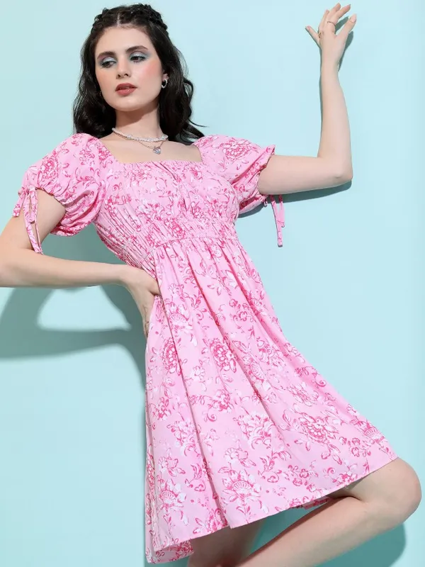 Printed A-Line Dress