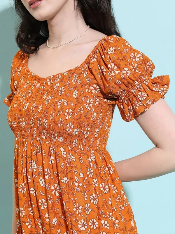 Printed Fit and Flare Dress