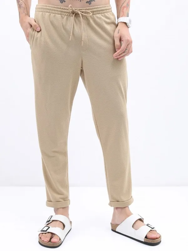  Highlander Men Cream Regular Fit Track Pants