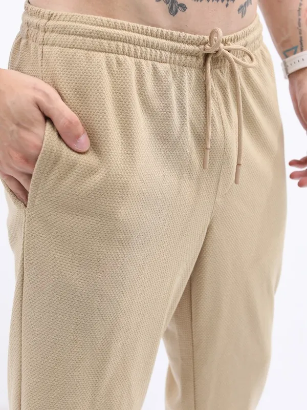  Highlander Men Cream Regular Fit Track Pants
