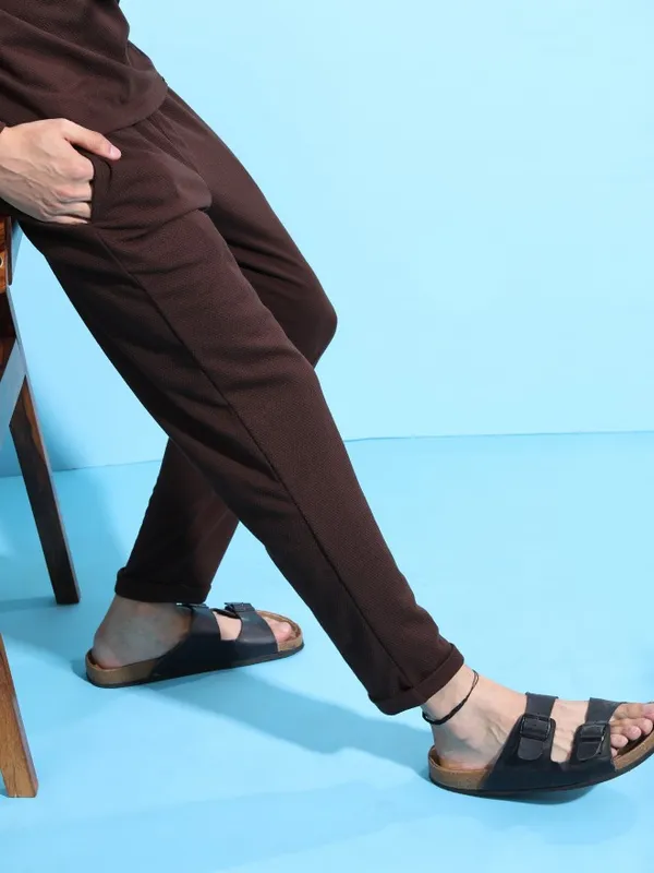  Highlander Men Brown Regular Fit Track Pants