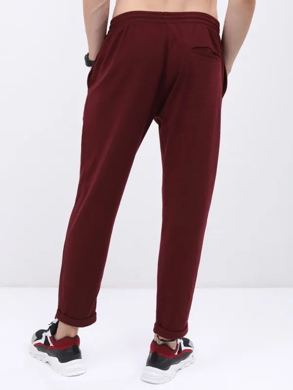  Ketch Men Maroon Regular Fit Track Pants