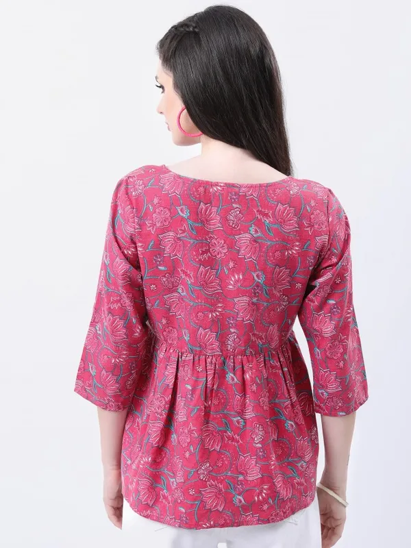 Vishudh Women Pink Printed Top