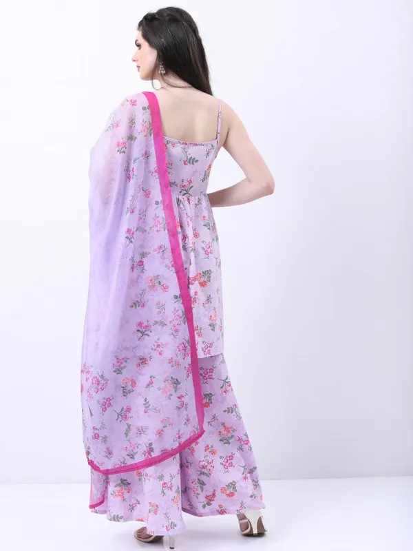  Vishudh Women Lavender Printed Kurta Sets