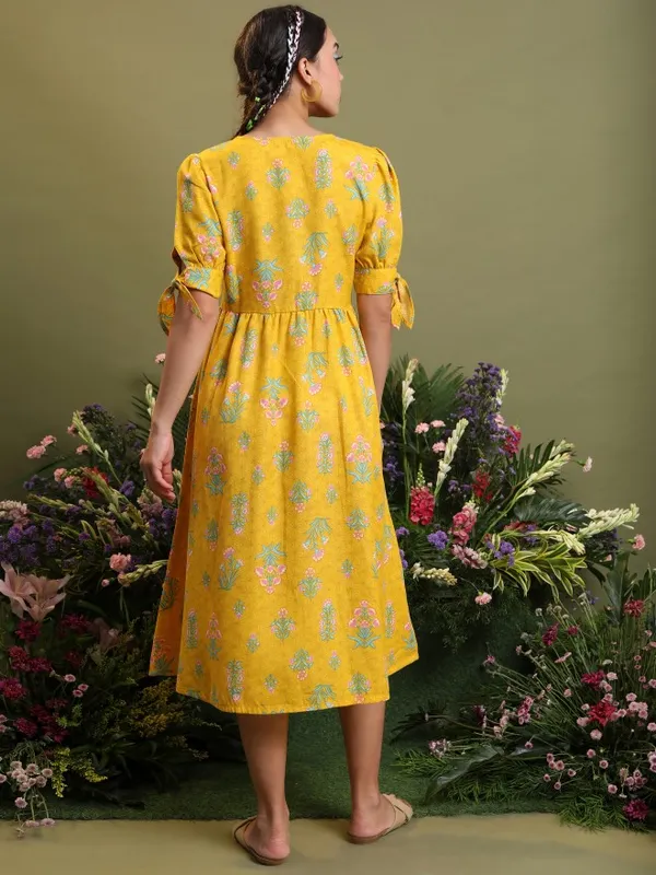 Printed A-Line Dress