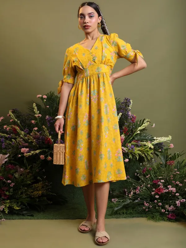 Printed A-Line Dress