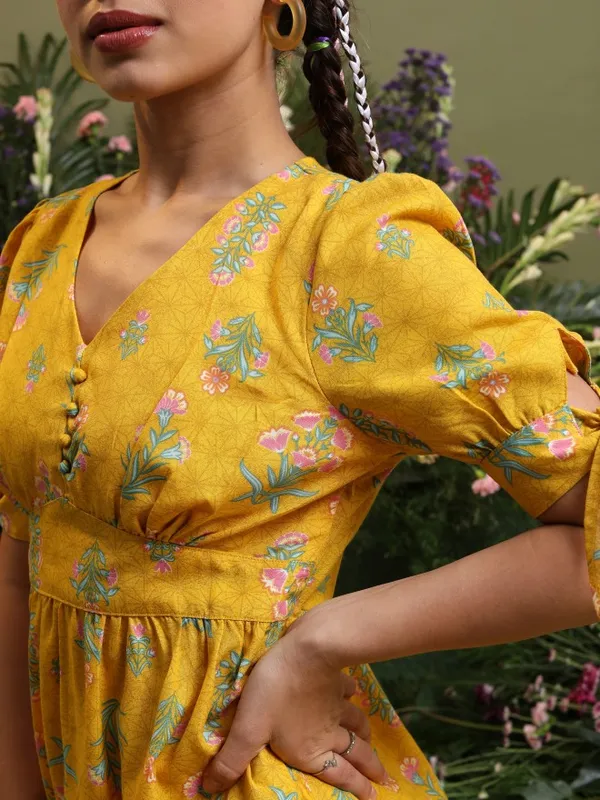 Printed A-Line Dress