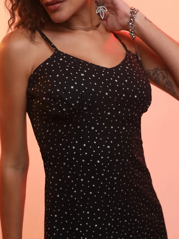 Ketch Women Black Printed A-Line Dress