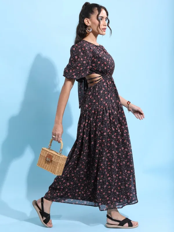 Printed A-Line Dress
