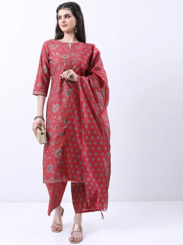 Women Kurta With Palazzo And Dupatta