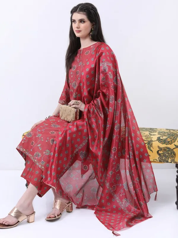 Women Kurta With Palazzo And Dupatta