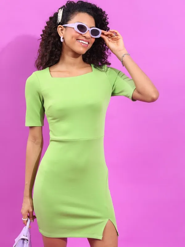  Tokyo Talkies Women Green Solid Bodycon Dresses