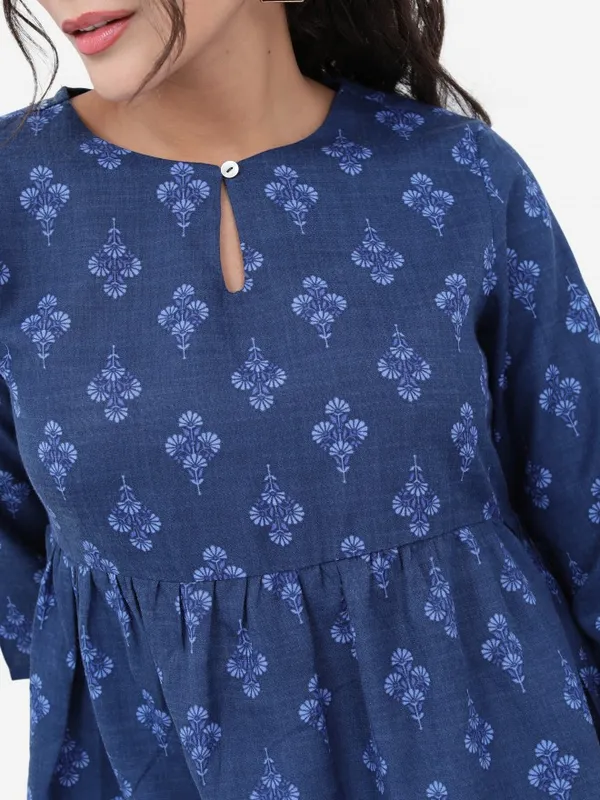 Ketch Women Navy Blue Printed Regular Tops
