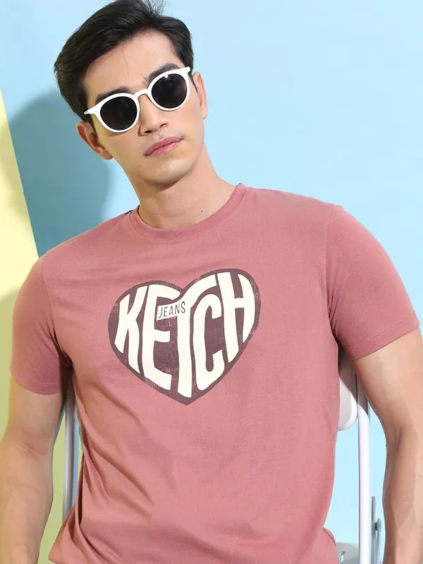 Men Printed Round T-shirt