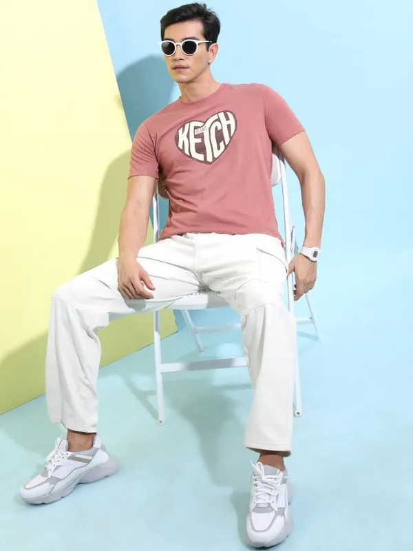 Men Printed Round T-shirt