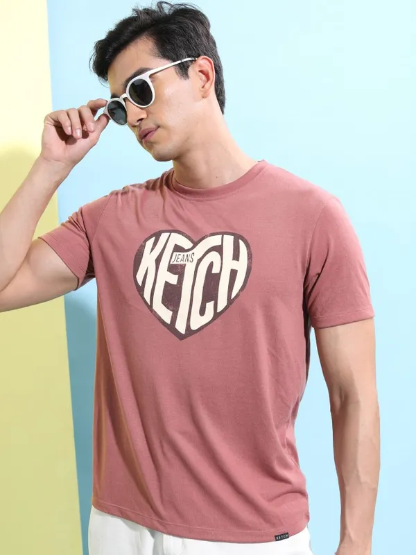 Men Printed Round T-shirt