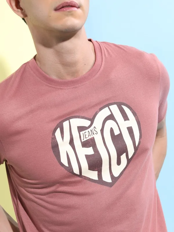Men Printed Round T-shirt