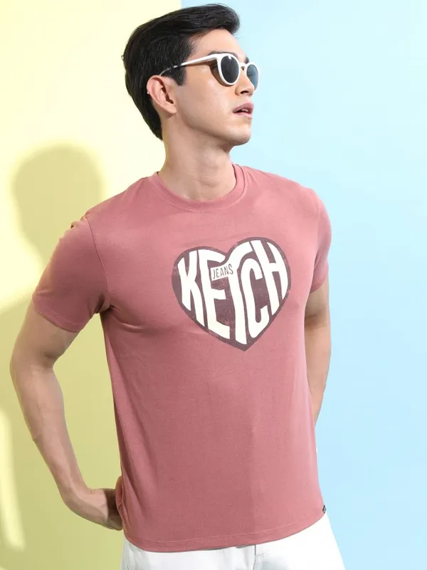 Men Printed Round T-shirt