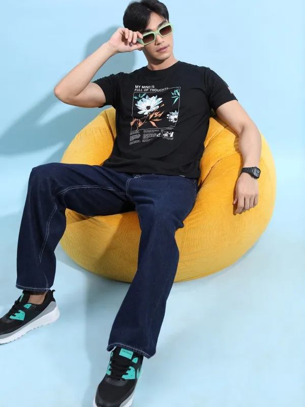Men Printed Round Neck T-shirt