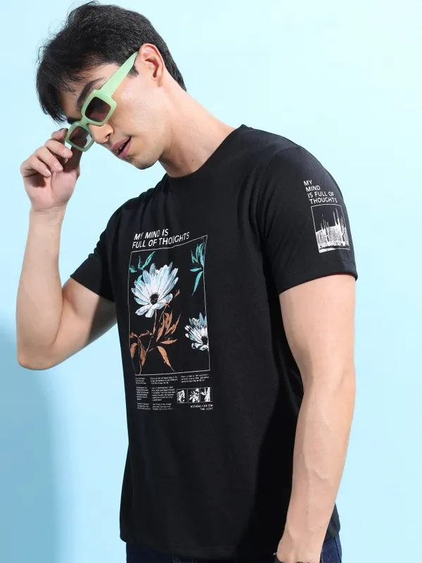 Men Printed Round Neck T-shirt