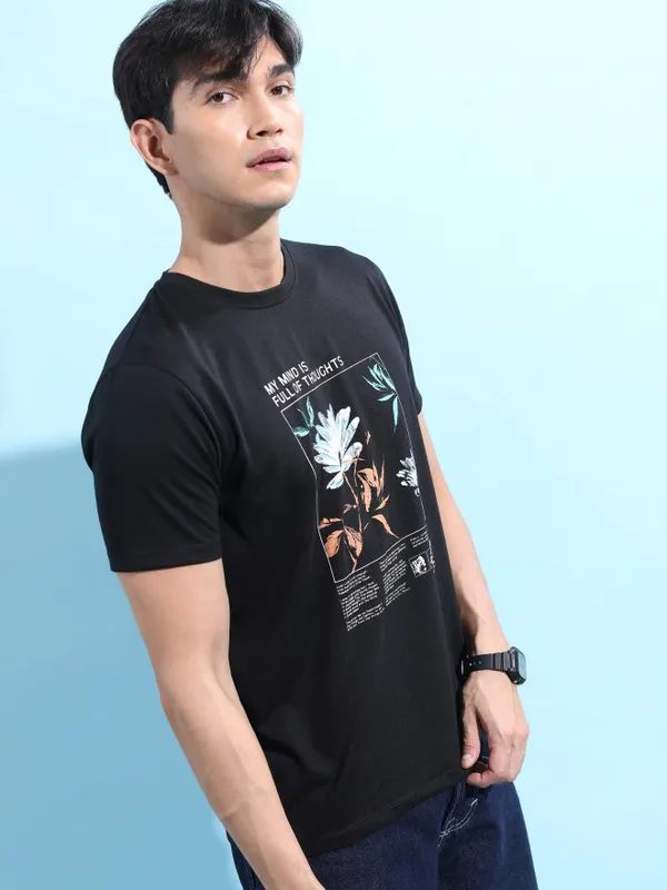 Men Printed Round Neck T-shirt