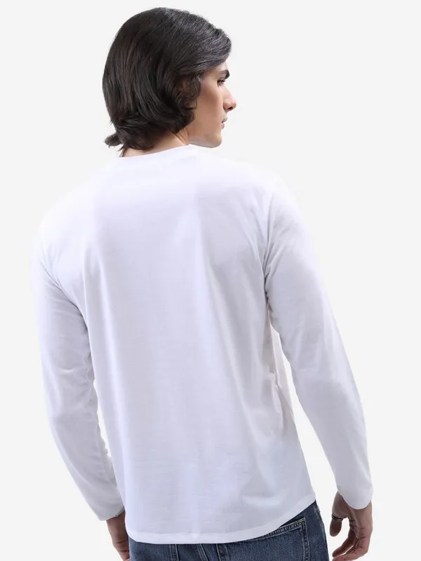  Ketch Men White Printed Round Neck T-Shirts