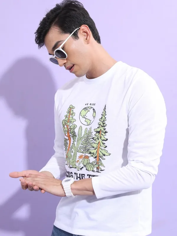 Men Printed Round Neck T-shirt
