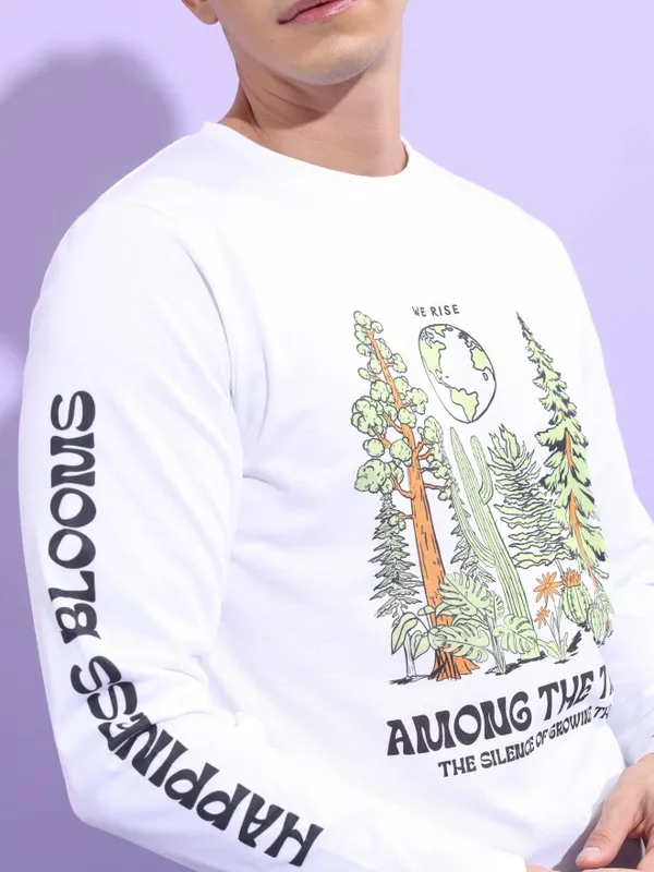 Men Printed Round Neck T-shirt